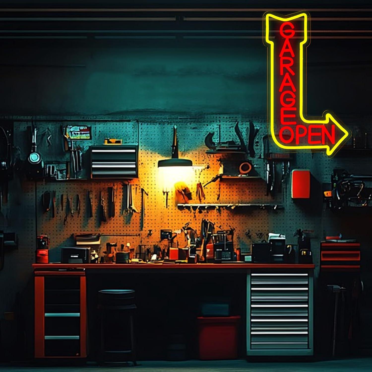 Garage Open Neon Sign USB Dimm - đánh giá và giá Auto Repair Shop Open