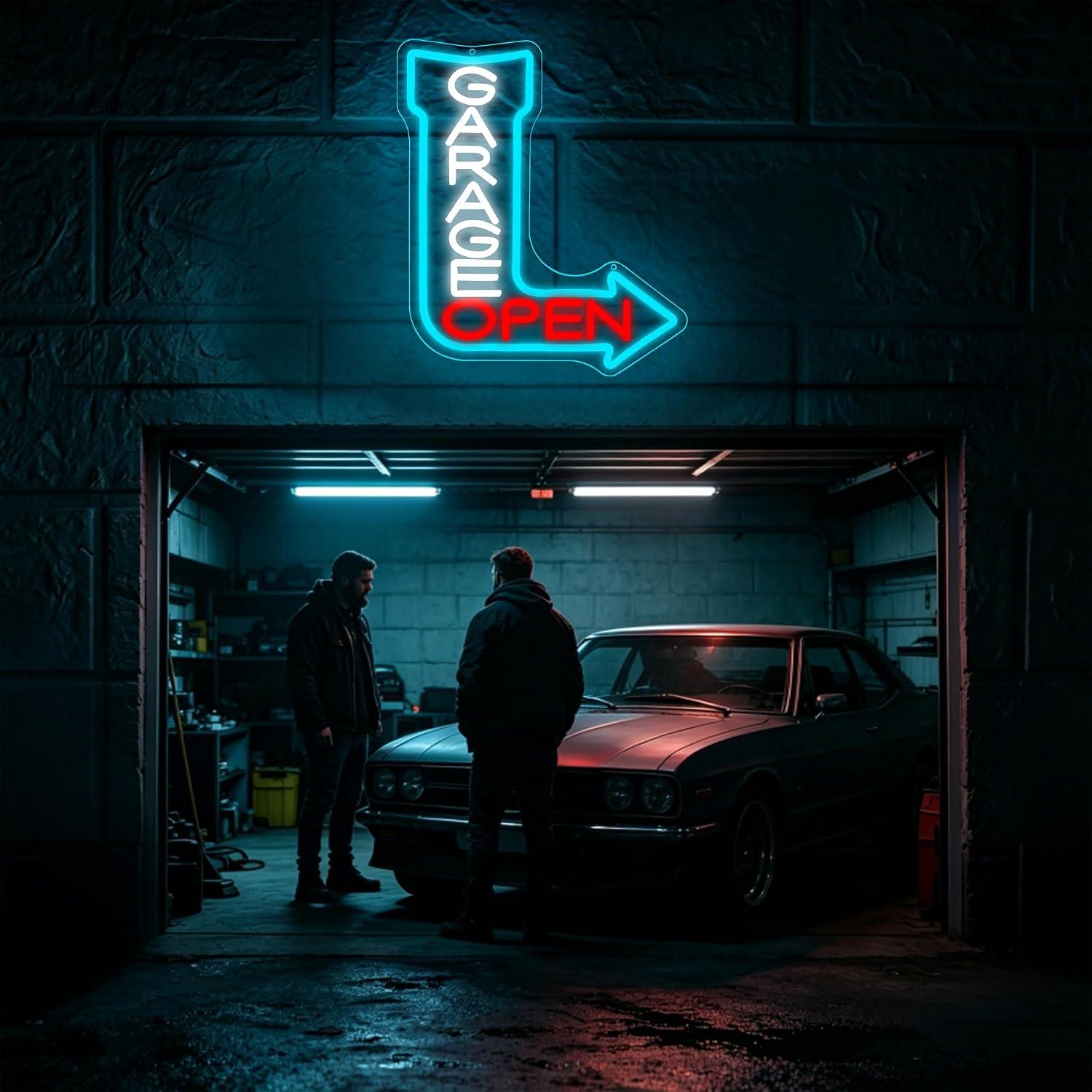 Garage Open Arrow Neon Sign Us - đánh giá và giá Auto Repair Shop Open