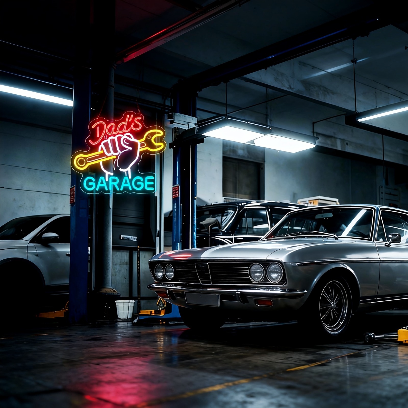 Dad's Garage Neon Sign LED Wal - đánh giá và giá Auto Repair Shop Open